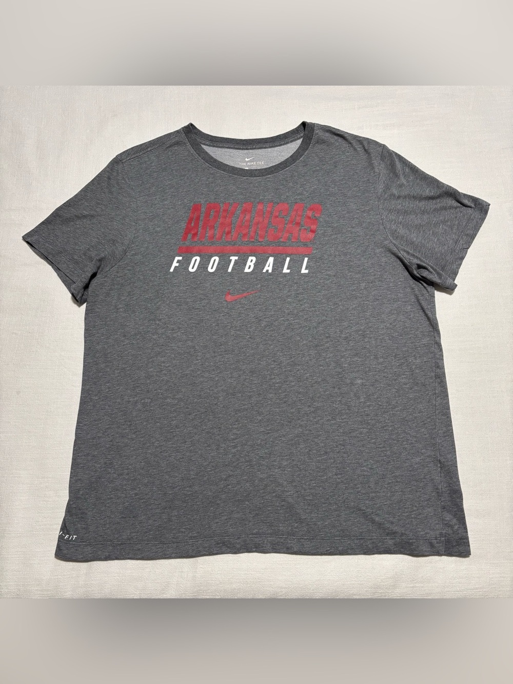 Men’s Nike Dri-Fit Arkansas Razorbacks Football Tee | Gray | Size XL